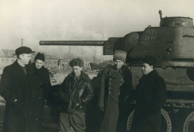 Ф.П-801, Оп.4, Д.53, Л.1_Слева направо С. Н. Махонин, Л.С. Баранов, И.М. Зальцман, Ж.Я. Котин, Н.С. Патоличев